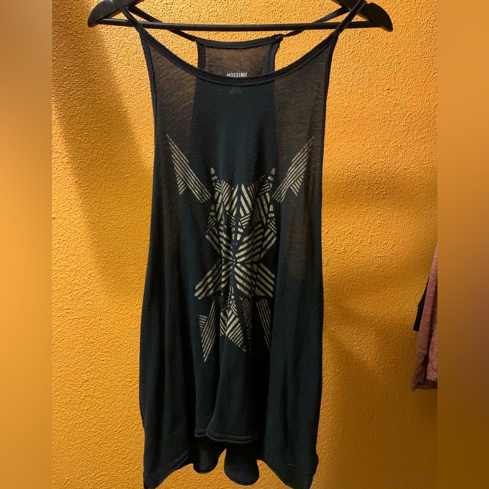 Target Mossimo distressed racerback tank w/ geometric design, size XXL